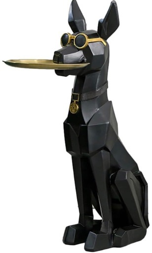 お洒落なサイドテーブル ドーベルマン オブジェ 小物置き 玄関やソファ横に??