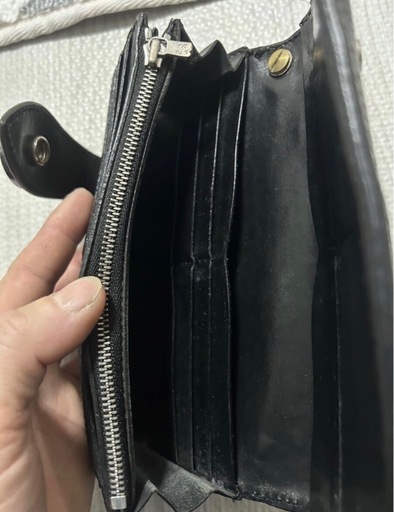 セール ALZUN アルズニ シャックスキン　サメ革　本革長財布 バイカーズウォレット　ライダースウォレット　トリプルコンチョ　チェー