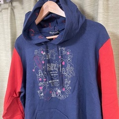 drug store's ドラッグストアーズ　長袖パーカーワッペン　フリーサイズ　メンズL プルオーバーパーカー ネイビーの画像