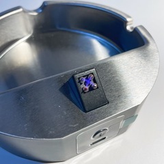 【新品・未使用】電子ライター 蓋付き金属灰皿 密閉防臭 ステンレス製内籠付の画像