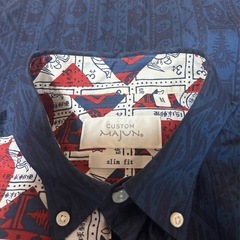 『かりゆしウェア2着セット』 MAJUN他 ネイビー 長袖　Mサイズ　メンズの画像