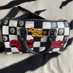 Checkerboard Print Mini Bowler Bag男も女もOKの画像