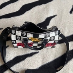 Checkerboard Print Mini Bowler Bag男も女もOKの画像