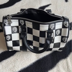 Checkerboard Print Mini Bowler Bag男も女もOKの画像