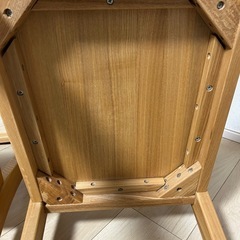 無印良品　タモ材　ダイニングセット（テーブル、椅子2脚）の画像