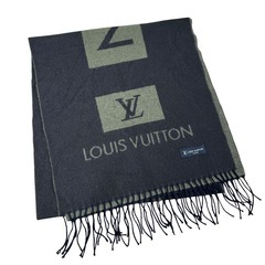 ルイヴィトン マフラー ロゴ入り グレー 美品の画像