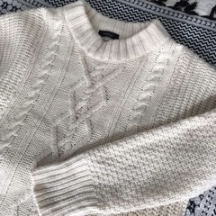 レディース ニット アラン編みの画像