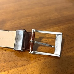 メンズ ベルト ブランド不明 茶色 焦げ茶の画像