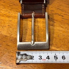 メンズ ベルト ブランド不明 茶色 焦げ茶の画像