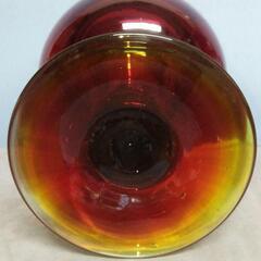 ★特大36cm　4.2kg　【ゴブレット　ワイングラス】　レッド　装飾品　フラワーベース　ガラス工芸　レトロの画像