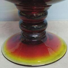 ★特大36cm　4.2kg　【ゴブレット　ワイングラス】　レッド　装飾品　フラワーベース　ガラス工芸　レトロの画像