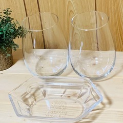 値下げ❗️★グラス2個とガラス皿3点セット★の画像