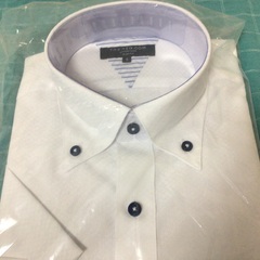 ボタンダウン半袖Yシャツ（白）の画像