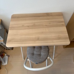 コーナンオリジナル 木目調テーブル 椅子セットの画像