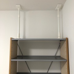 決まりました。無印良品　スチール&ウッドシェルフ　突っ張り棒２本付きの画像
