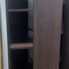 山善(YAMAZEN) 回転本棚 8段 壁付け・角置き可  ウォルナット DSRR-8(WL)の画像