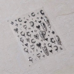 ネイル シール シルバー ハートの画像