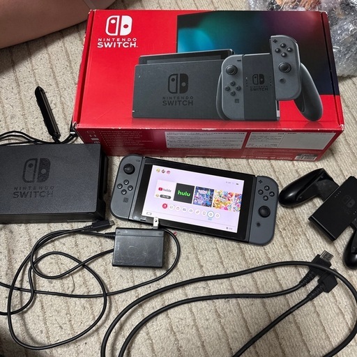 Nintendo Switch本体、グレー、ドックとコントローラー付属