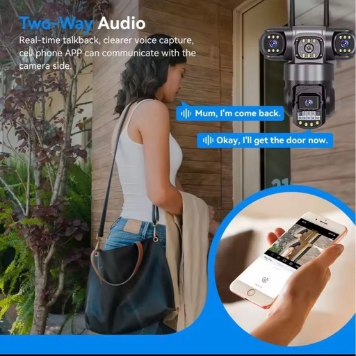 WiFi IP カメラ屋外 12MP 6K トリプルレンズ トリプルスクリーン