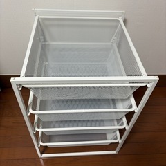 ＩＫＥＡ/イケア：フレーム/ワイヤーバスケット4個付き50x51x70 cm ホワイト の画像