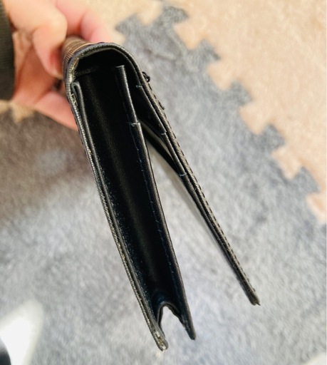 MCM ロゴ　ブラックレザー長財布　カードポケット付き