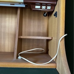 昭和レトロ ライティングビューロー ガラス戸収納付き 学習机の画像