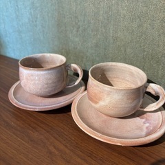 コーヒーカップ　ペア　ソーサー付きの画像