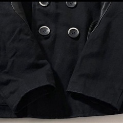 パルジレリ ラボ　レザー切替 ダブル コート　ブラック　黒　52　XLサイズの画像