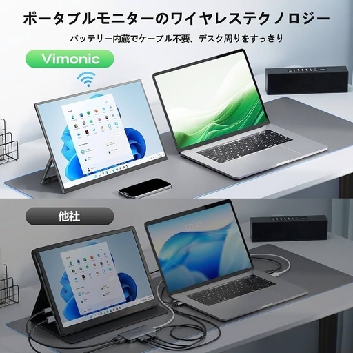 新品 モバイルモニター ワイヤレス接続 15.6インチ 8000mAhバッテリー