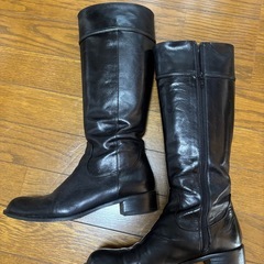 高級　マリークラブ　本革ロングブーツ　ローヒール　22.5黒の画像