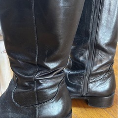 高級　マリークラブ　本革ロングブーツ　ローヒール　22.5黒の画像