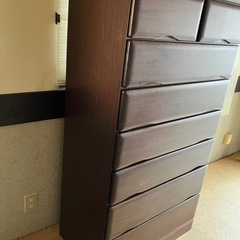 タンス　引き出し　茶色の画像