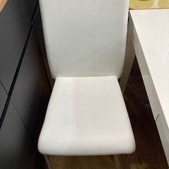 ダイニング3点セット 引き出し付 ホワイト 中古の画像