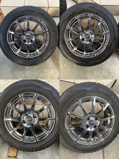 【希少】15インチメッキホイール　スタッドレスタイヤ付　4本セット