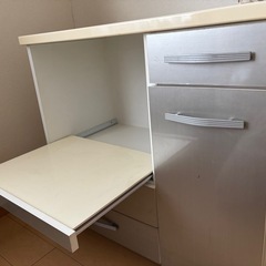 キッチンボード／レンジ台 コンセント付き ゴミ箱付きの画像