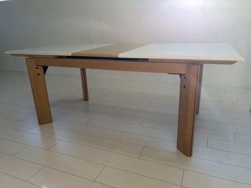 シギヤマ家具⭐︎高級⭐︎伸長テーブル 白木目 北欧