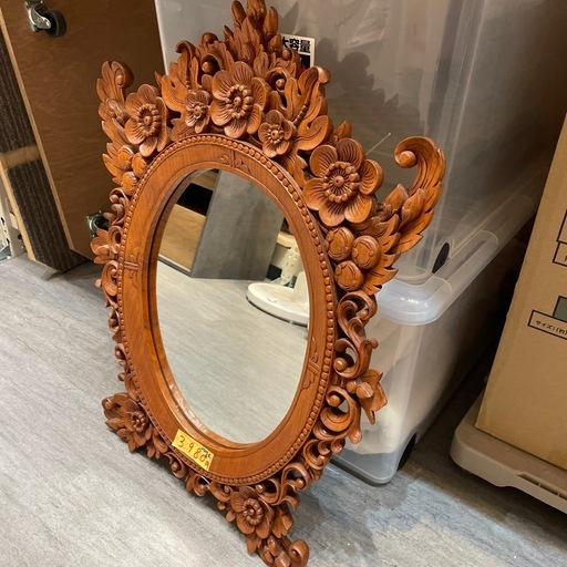 アンティーク風】【鏡】【壁掛け】クリーニング済み【管理番号0201】知