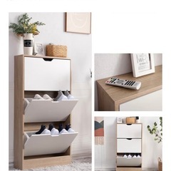 シューズラック　ナチュラルホワイト
 の画像