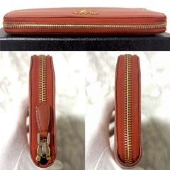 PRADA プラダ サフィアーノレザー 長財布 オレンジ系 1M0506 付属品ありの画像