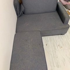 2人がけソファー　オットマンセット