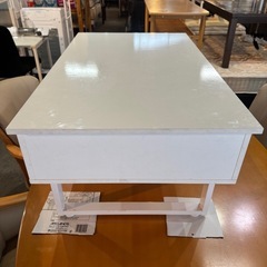 昇降式リビングテーブル 収納付き ホワイト ※動きやや難ありの画像