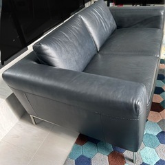 レザーソファ　ブラック　ブランド品の画像