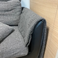 カウチソファ&オットマン  替えカバー付の画像