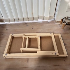 ペットスロープ スライド式 折り畳み 犬用ステップ 調節可能 収納便利 安全 木製ポータブル ランプ/はしご 小型中型大型犬用 (M)の画像