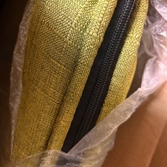 一人用ソファ　折りたたみソファベッド　黄緑の画像