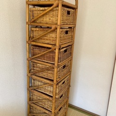 籐籠　引き出し　収納の画像