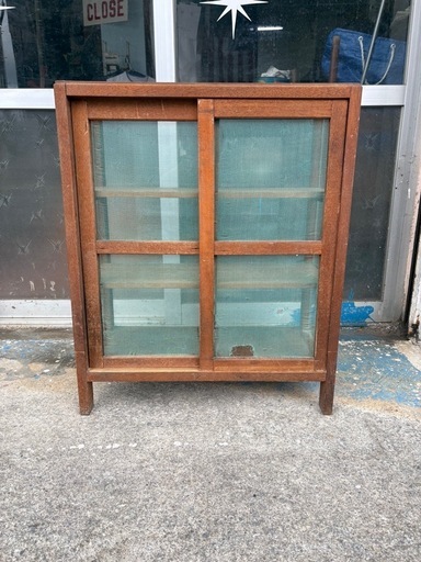 アンティーク昭和レトロ棚木製ガラス (ぼんぼん) てだこ浦西の収納家具