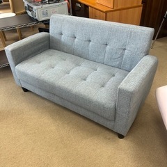 2人掛けソファ　グレー　布ソファ　の画像