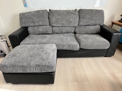 3人掛けソファオットマン付き (ぷー) 知立のソファ《3人掛けソファ》の