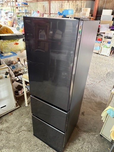 日立 冷蔵庫 幅54cm 315L シャンパン R-V32KV N 3ドア 右開き まんなか野菜室 シンプルデザイン